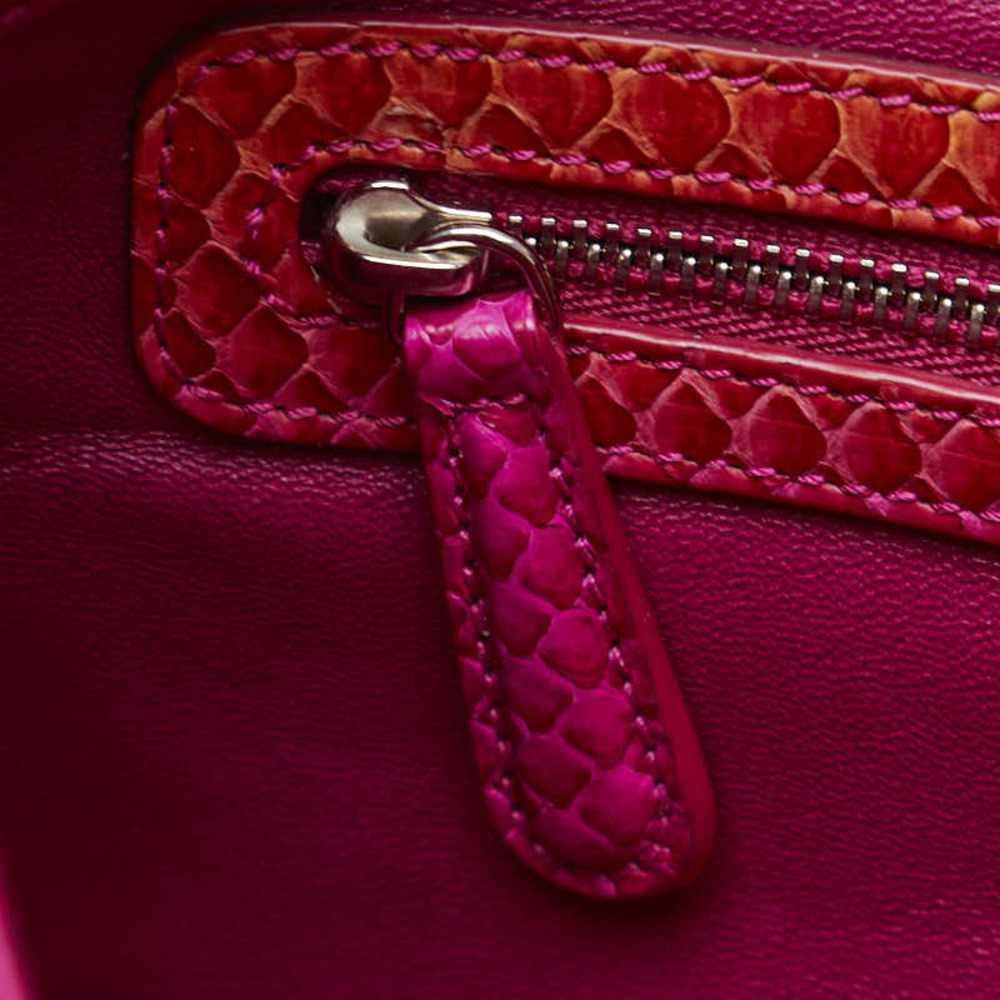 Dior Lock Chain Shoulder Bag Python Leather Pink … - image 6
